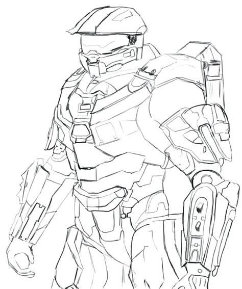 Halo 4 Master Chief Coloring Pages At Free Printable