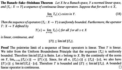 Solved The Banach Saks Steinhaus Theorem Let X Be A Banach Space Y