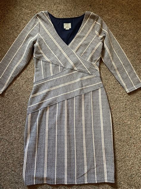 Anthropologie Maeve Wrapped Stripe Column Dress Sz Me Gem