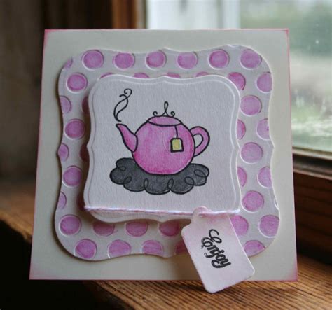 Homemade Cards By Erin Pink Teapot Card