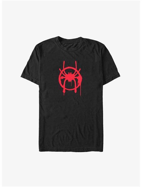 Marvel Spider Man Miles Morales Symbol Big And Tall T Shirt Black Hot