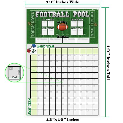 Printable NFL Football Square Grid Office Pool - Worksheets Library