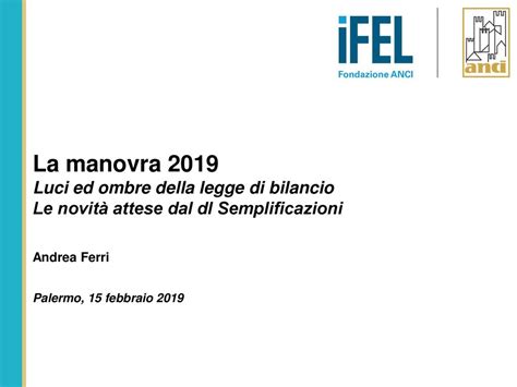 La Manovra 2019 Luci Ed Ombre Della Legge Di Bilancio Ppt Scaricare