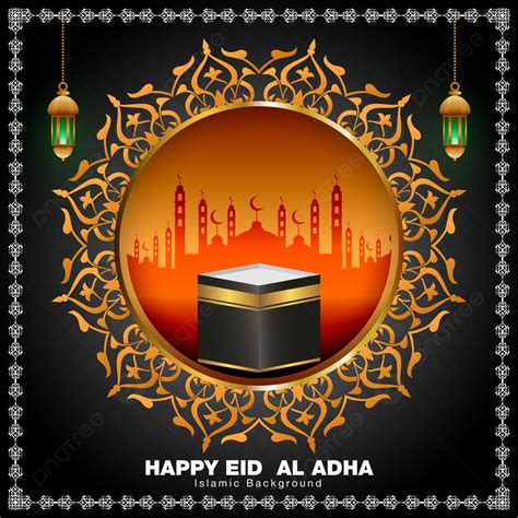 Hermoso Fondo Negro Con El Dise O De Mandala Para Eid Al Adha Eid Al