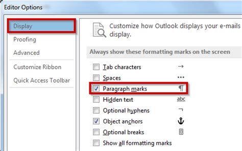 Removing Paragraph Marks In Outlook