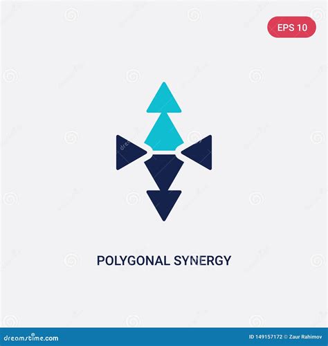 Two Color Polygonal Synergy Shapes Vector Icon From Geometry Concept