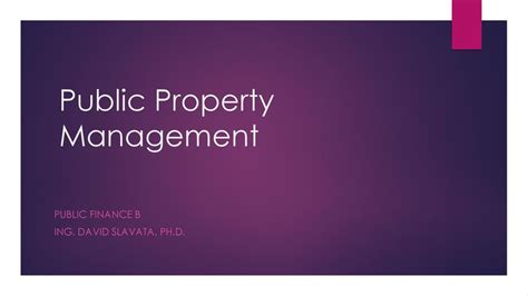 Public Property Management Ppt Download