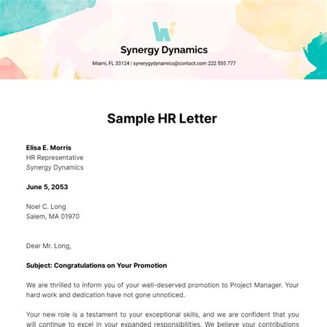 Free Hr Letter Templates Prntbl Concejomunicipaldechinu Gov Co