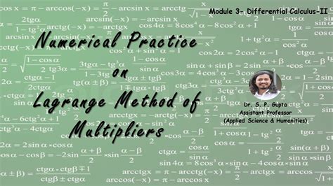 B Tech Lagrange S Method P Ii Differential Calculus Ii Dr S P Gupta Engg