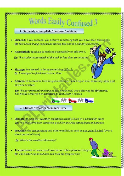 Words Easily Confused 4 ESL Worksheet By Lamyaa