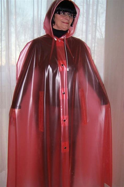 Pin Von Rub Allo Auf Rubber Plastic Nylon Cape Regenkleidung Roter