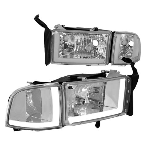 Lumen 87 1002631 Chrome LED DRL Bar Headlights With Turn Signal