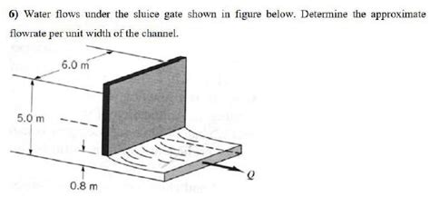 Solved Water Flows Under The Sluice Gate Shown In Figure Chegg