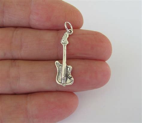 Solid Sterling Silver Electric Guitar Charm Brand New Etsy