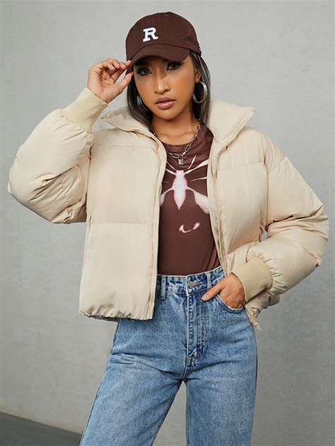 Shein Zip Up Puffer Coat