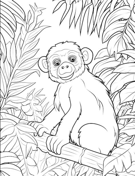 Coloriages D Animaux De La Jungle Mignons Pour Les Enfants Photo Premium