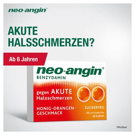 Neo Angin Benzydamin Gegen Akute Halsschmerzen Honig Orangengeschmack