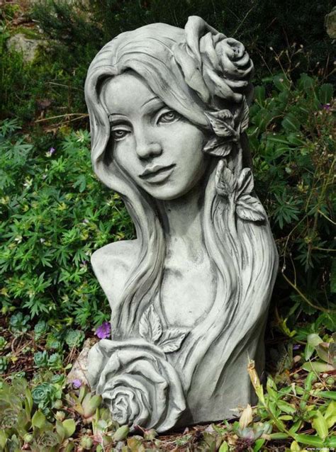 Büste ROSE Gartenfigur Steinskulptur aus Steinguss