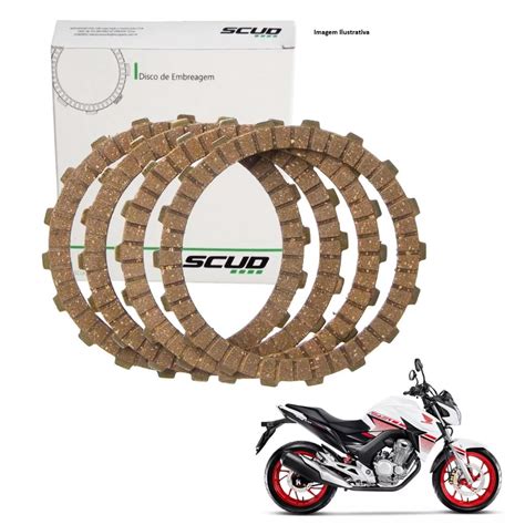 Kit Jogo Discos De Embreagem Scud Cb 250f Twister De 2016 Ate 2022