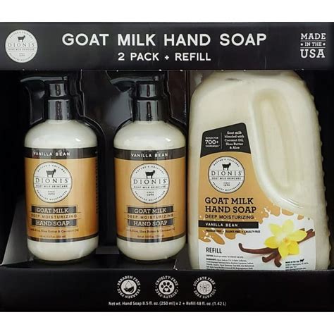 Dionis Goat Milk Vanilla Bean Hand Soap 2 Pack Refill