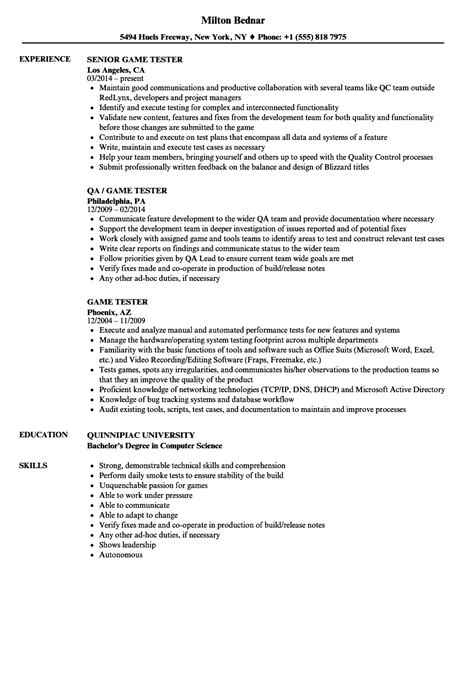 Sample Resume Qa Tester Free Samples Examples Format Resume