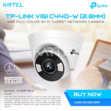 Tp Link Vigi C440 W 4mp Full Color Wi Fi Turret Network Camera