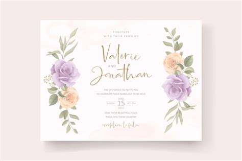 Free Vector | Wedding card floral design