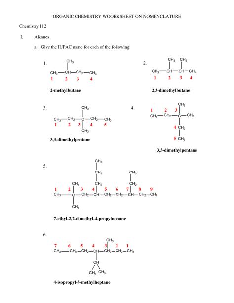 10 Simple Organic Compounds Worksheet Worksheeto