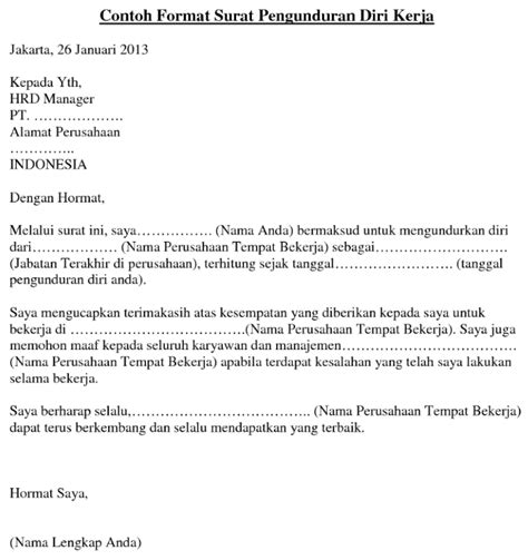 Contoh Surat Berhenti Kerja Dan Cara Menulisnya