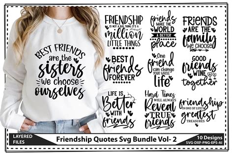 Friendship Quotes Svg Bundle Vol Graphic By Craft Store Creative