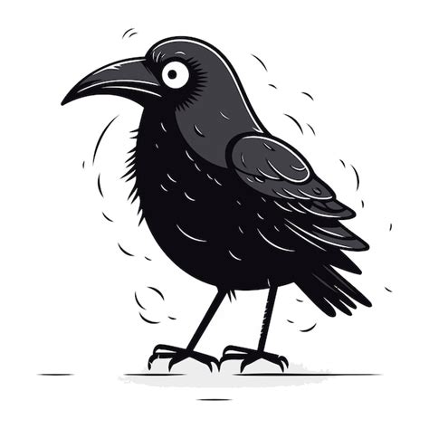 Premium Vector Crow Isolated On White Background Vector Illustration