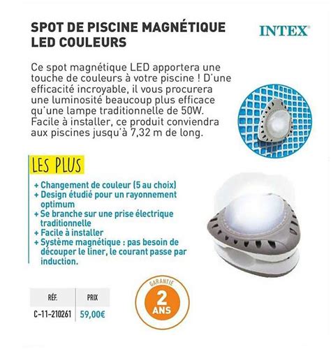 Promo Spot De Piscine Magnétique Led Couleurs chez Cash Piscines