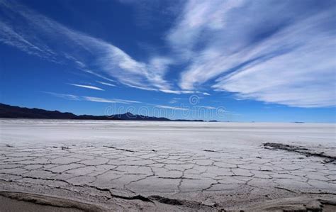 Sunset Salt Flats In Salar De Uyuni Desert Bolivia Stock Image Image