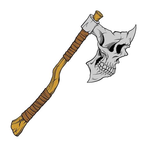 Premium Vector Skull Axe Weapon