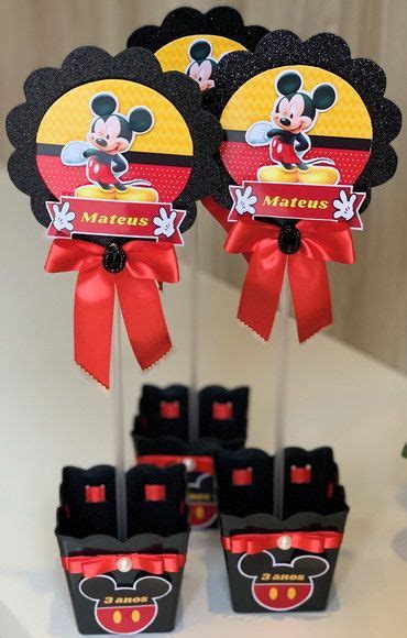 Centro de Mesa Mickey Cachepô Elo7 Produtos Especiais em 2024