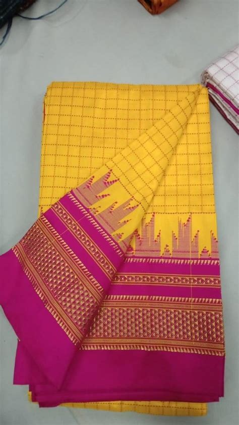 Handoven Ilkal Pure Silk Checks Sarees Dry Clean At 9499 In Vijayapura