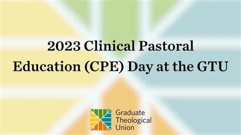 Clinical Pastoral Education Cpe Day At The Gtu Youtube