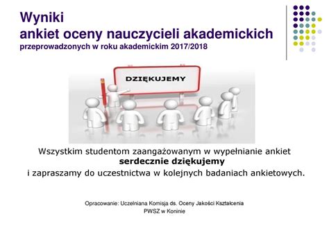 Wyniki Ankiet Oceny Nauczycieli Akademickich Przeprowadzonych W Roku