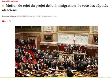 DNA Motion De Rejet Du Projet De Loi Immigration Le Vote Des