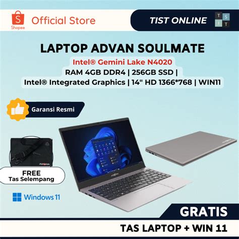 Jual Laptop Advan Soulmate Intel Celeron N Ram Gb Gb Ssd