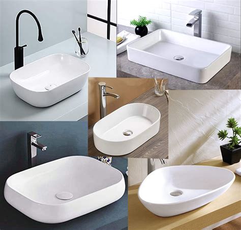 ART Wash Basin Counter top / Ceramic Bathroom Sink only / White Ceramic ...