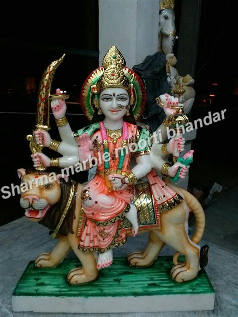 Painted Hindu Marble Durga Maa Moorti For Temple At Rs In Jaipur