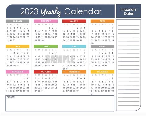 Yearly Calendar Printable 2023 2024 2025 2026 Calendar