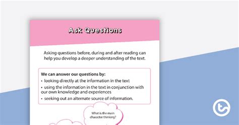 Ask Questions Poster Teach Starter