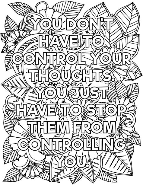 10 Mental Health Affirmations Coloring Book Pages Etsy