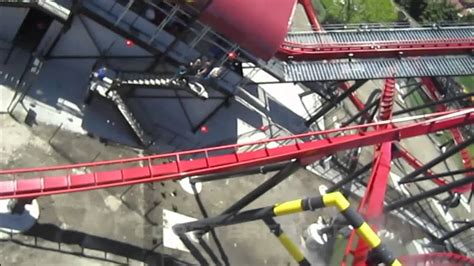 X Flight Right Front Seat On Ride Hd Pov Six Flags Great America Youtube