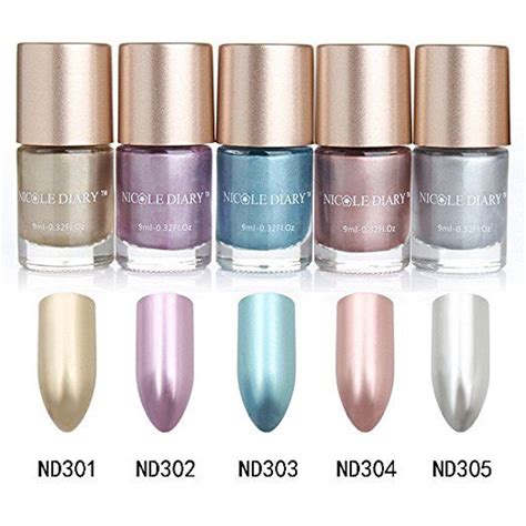 NICOLE DIARY Metallic Nail Polish Polish Mirror Effect Shiny Metal