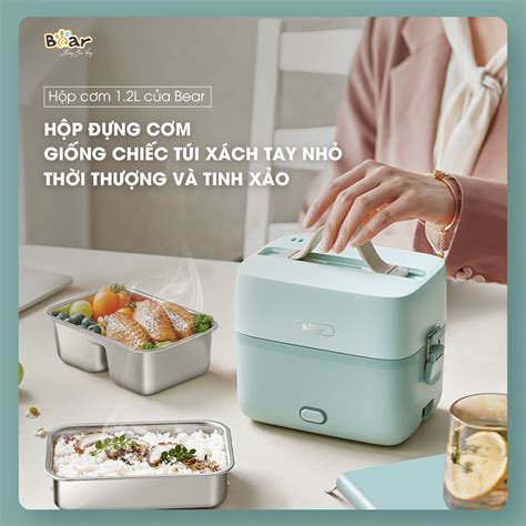 Hộp Cơm Bear 2 Tầng Sb Hc12l Khóa Kín Chống Tràn Bản Quốc Tế