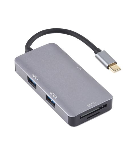 Hub Adaptor și Cititor de Carduri 5 în 1 Type C Usb 3 0