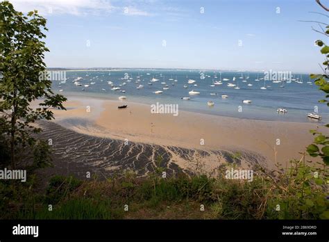 Studland Bay Low Tide And Anchored Boats Isle Of Purbeck Dorset